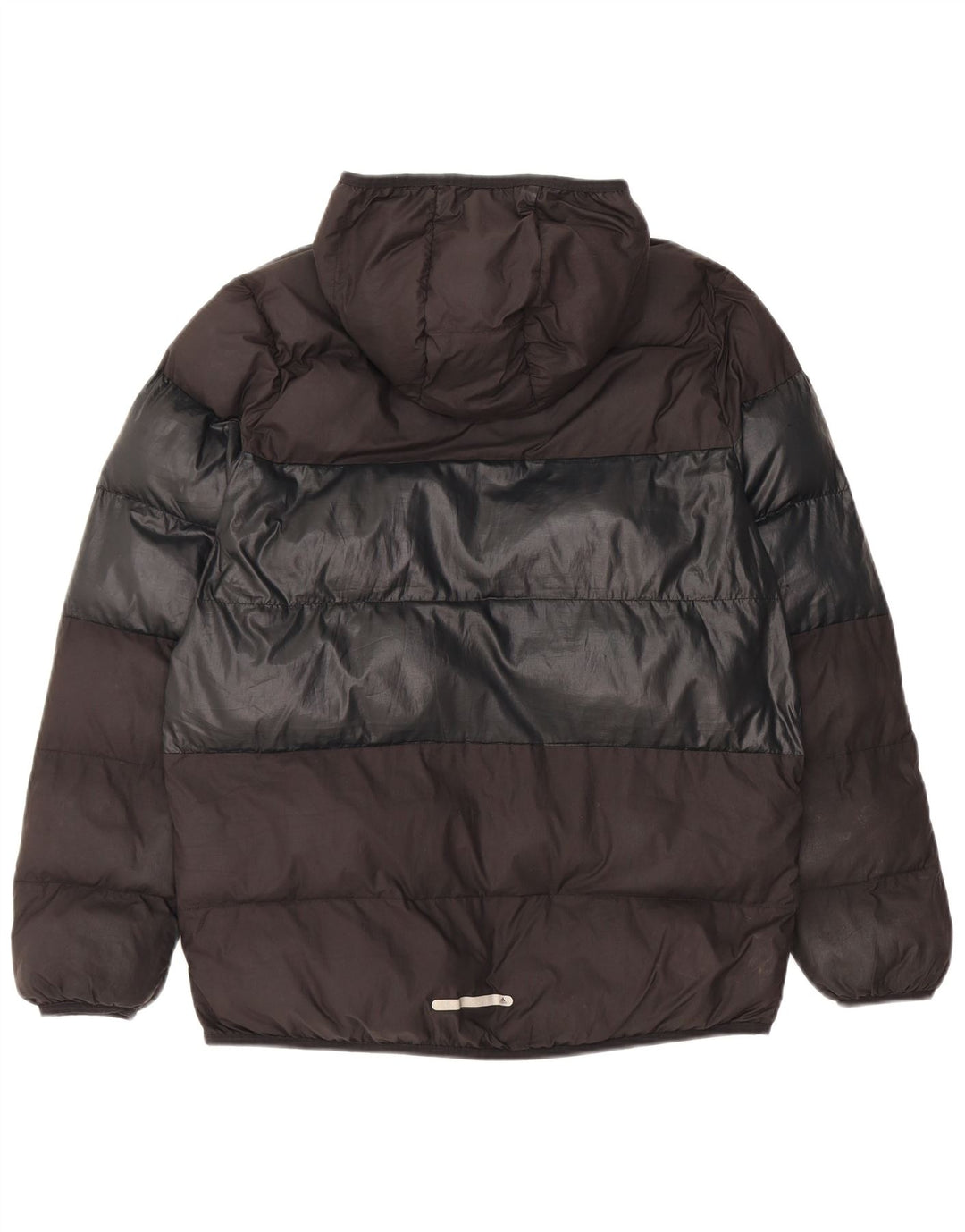 Jachetă căptușită cu glugă ADIDAS pentru femei UK 16, mare, negru, poliester color bloc