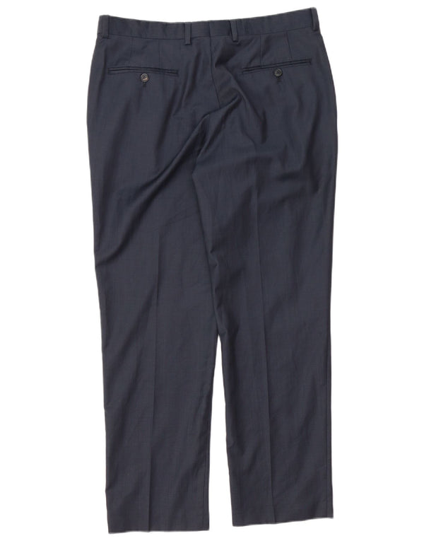 Pantaloni de costum drept bărbați Marks & Spencer Autograph W34 L29 bleumarin
