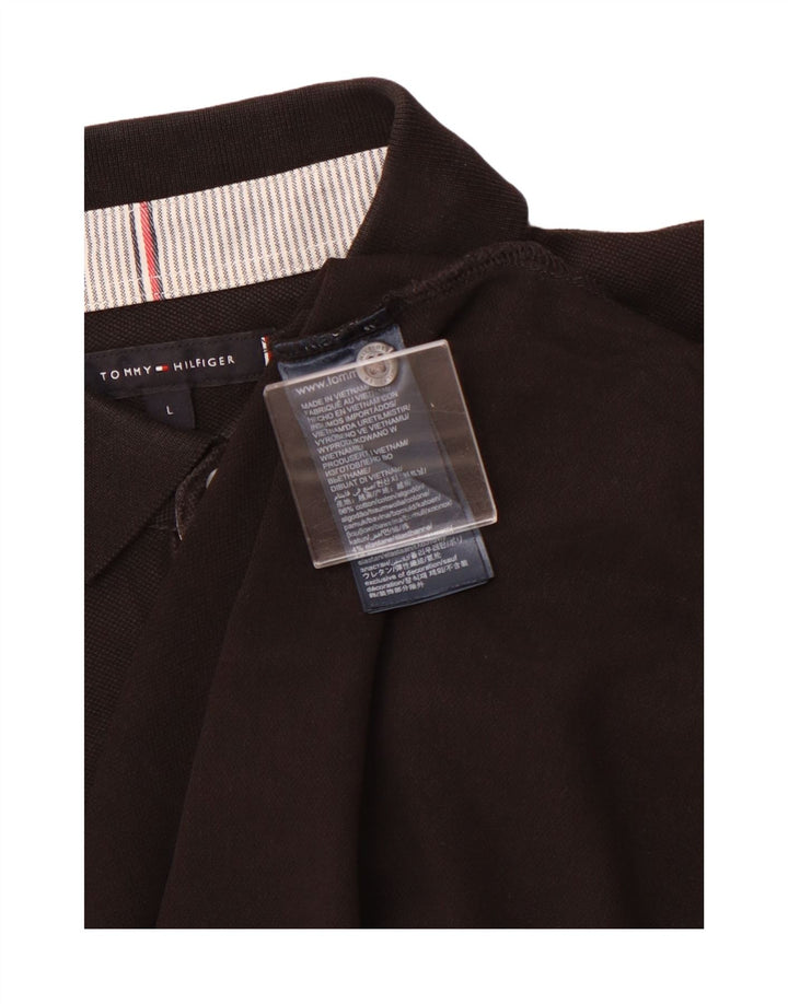Tricou polo TOMMY HILFIGER pentru bărbați, bumbac negru mare