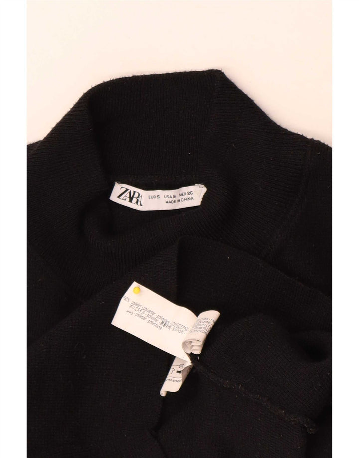 Bluză Crop Top Femei Zara UK 8 Poliester negru mic