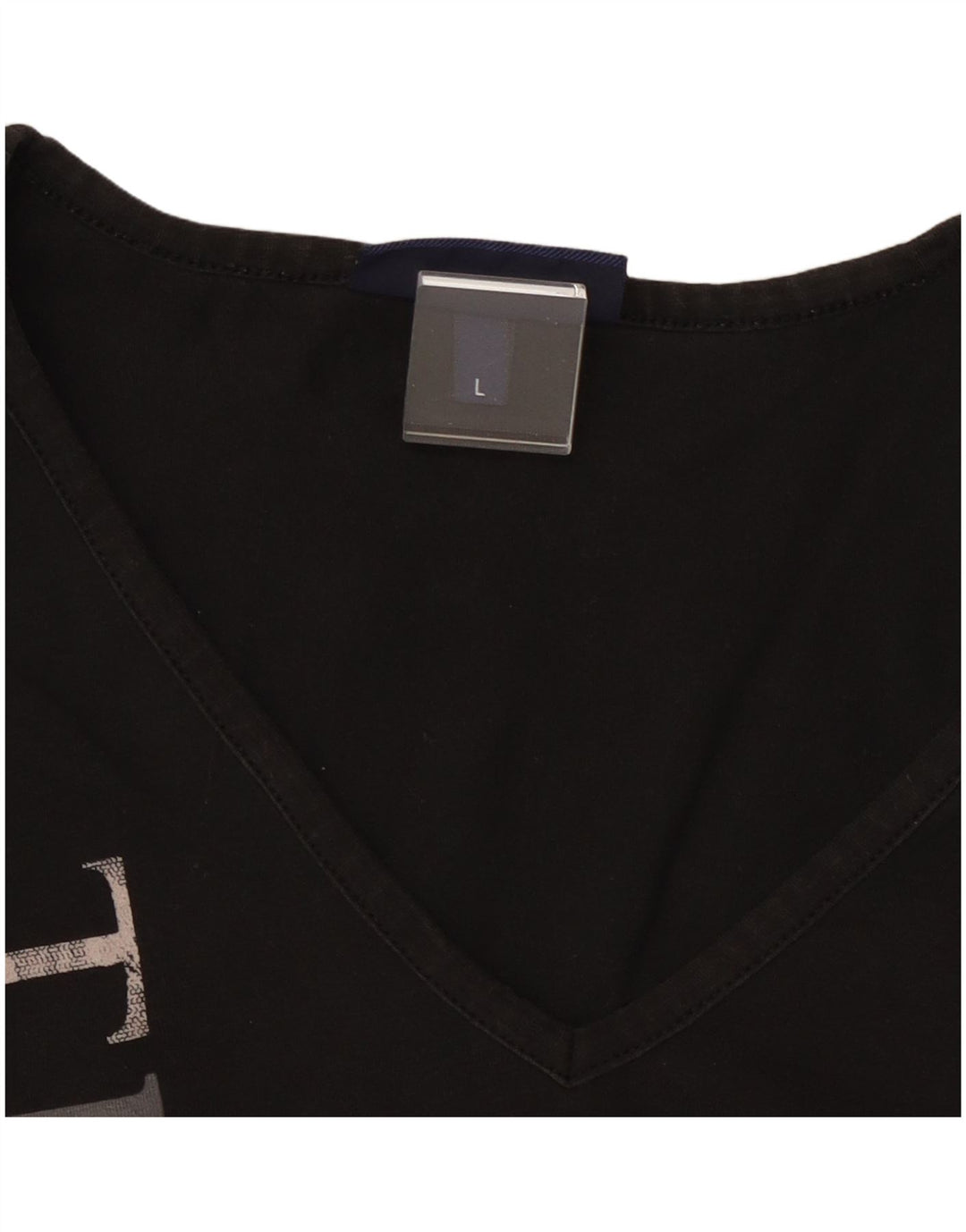 TRUSSARDI JEANS Top crop cu mânecă lungă pentru femei UK 14 Large Negru