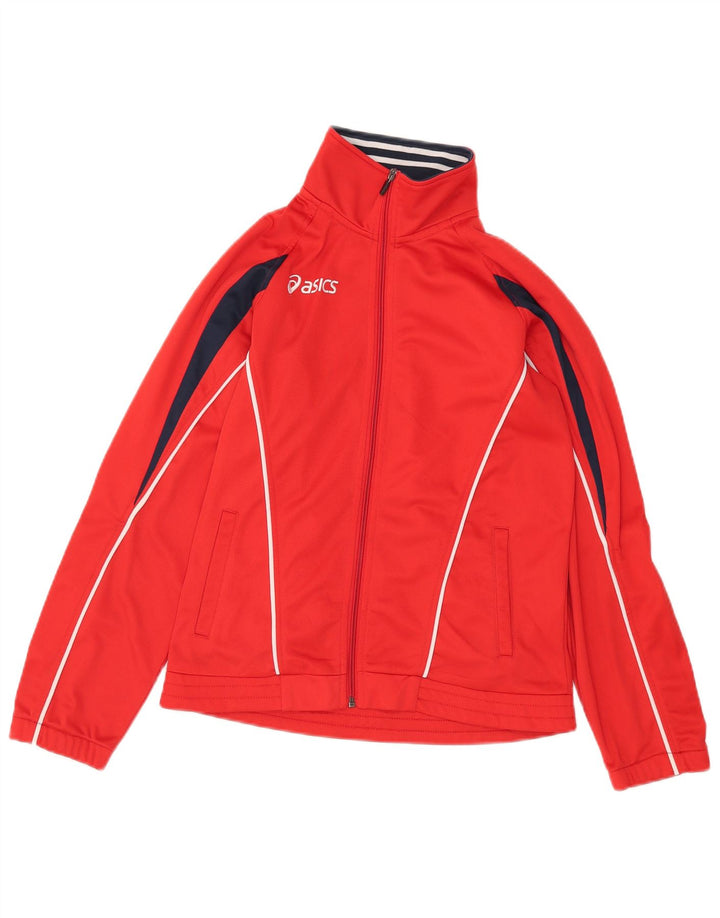 Jachetă de top pentru trening Asics pentru femei UK 8 Small Red Colorblock