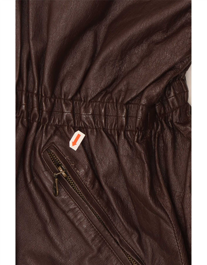 Jachetă de piele vintage pentru femei UK 20 2XL maro