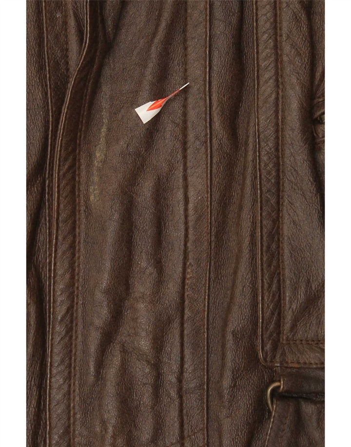 Vintage Mens Leather Jacket UK 36 Small Brown