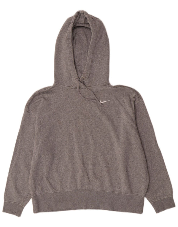 Pulover Nike pentru femei, cu formă relaxată, cu glugă, UK 14, bumbac, gri mediu, sport