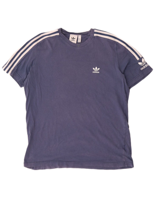 Tricou grafic pentru bărbați Adidas Top, bumbac albastru mediu