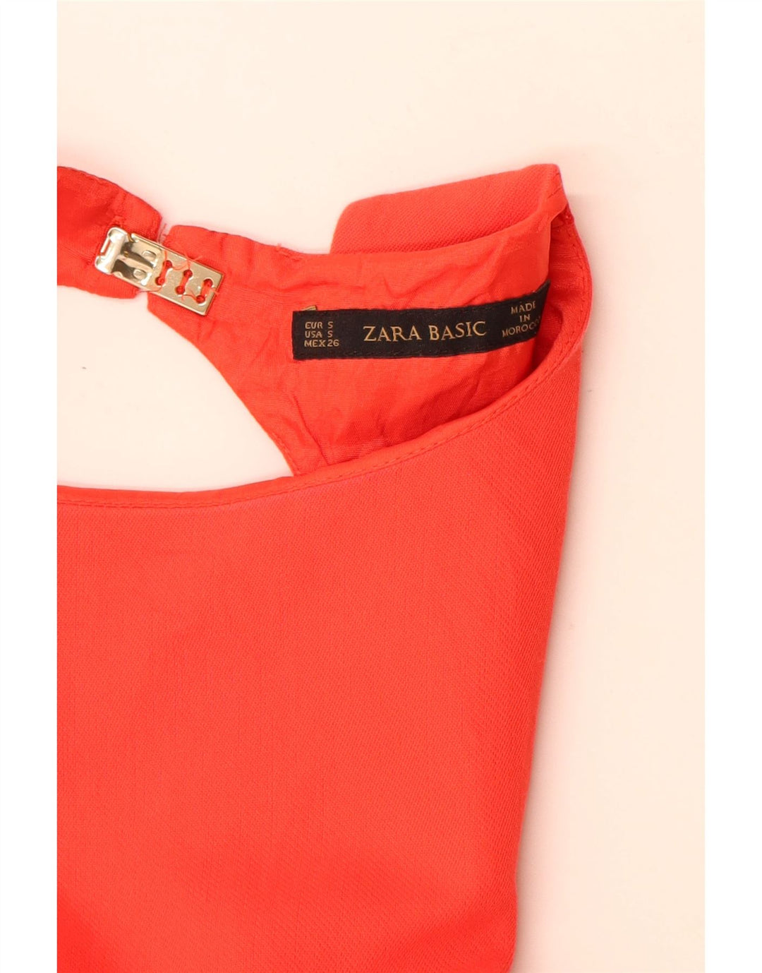 Rochie A-Line fără mâneci pentru femei Zara UK 10 Bumbac portocaliu mic
