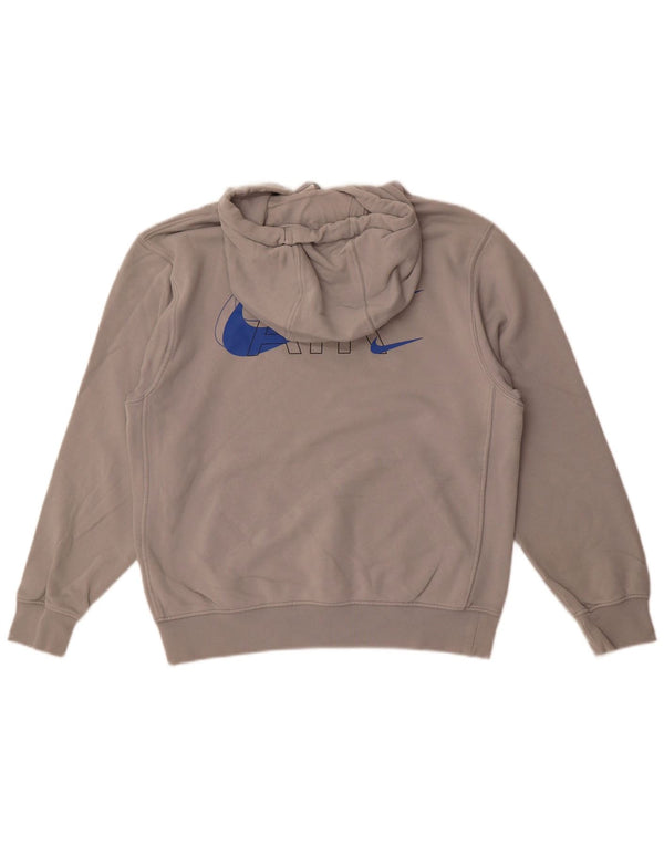Pulover cu glugă supradimensionat cu grafic Nike pentru femei UK 10, bumbac, gri mic