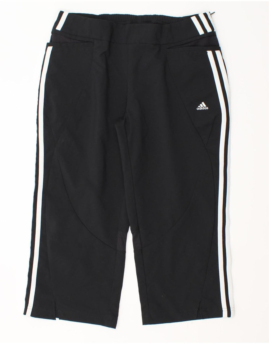 Pantaloni de trening Capri Adidas pentru femei UK 12 Poliester mediu negru