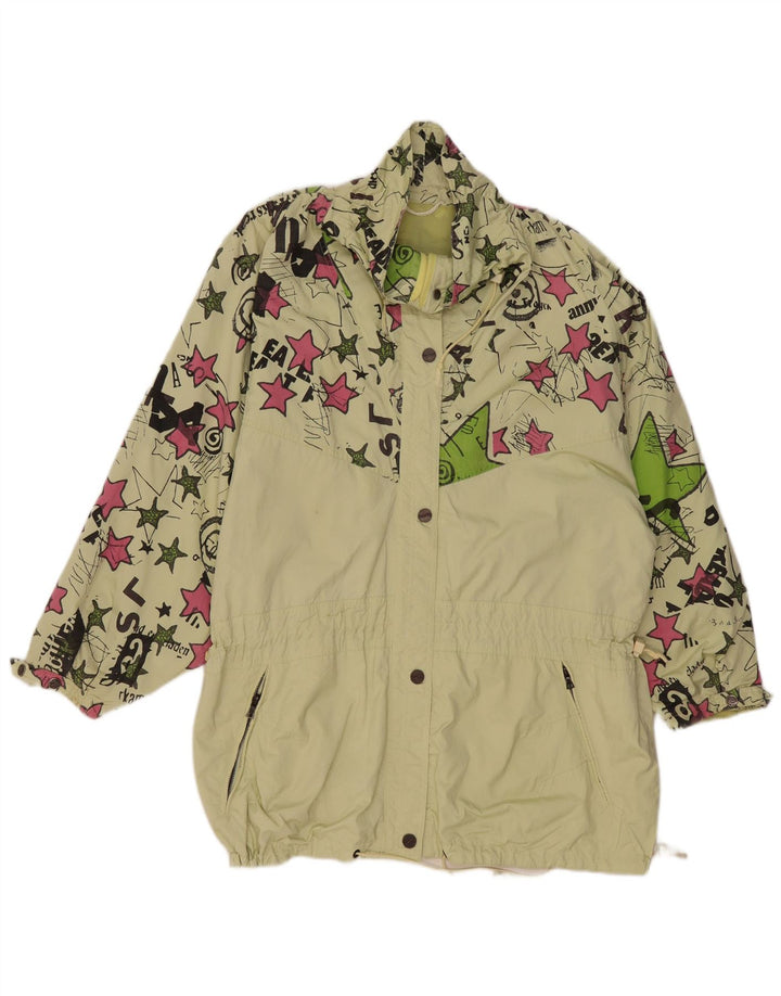 VINTAGE Jachetă de vânt supradimensionată pentru femei EU 44 XL verde geometrică