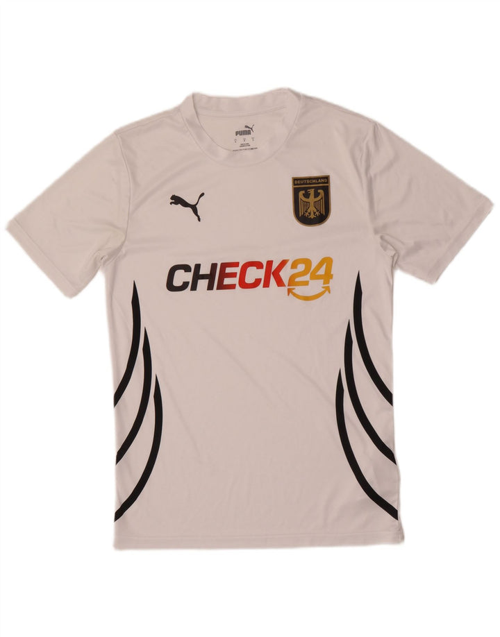Tricou grafic Puma Deutshland pentru bărbați Top mic, alb, din poliester
