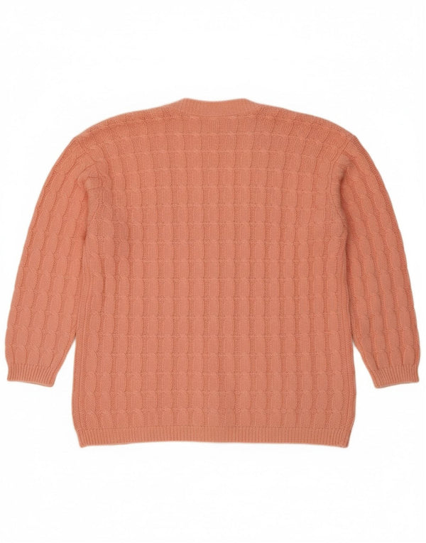 Pulover cardigan vintage pentru femei UK 18 XL bumbac roz