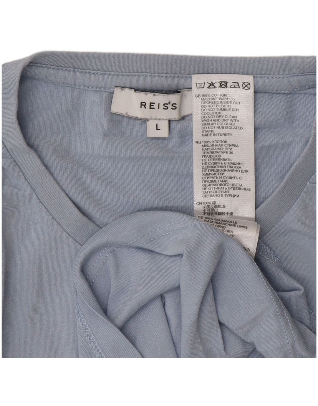 Tricou pentru bărbați Reiss Top mare, albastru, bumbac