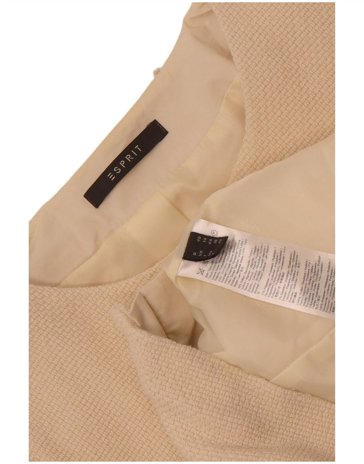 Jachetă Esprit pentru femei Crop cu fermoar complet, UK 14, bumbac alb mare