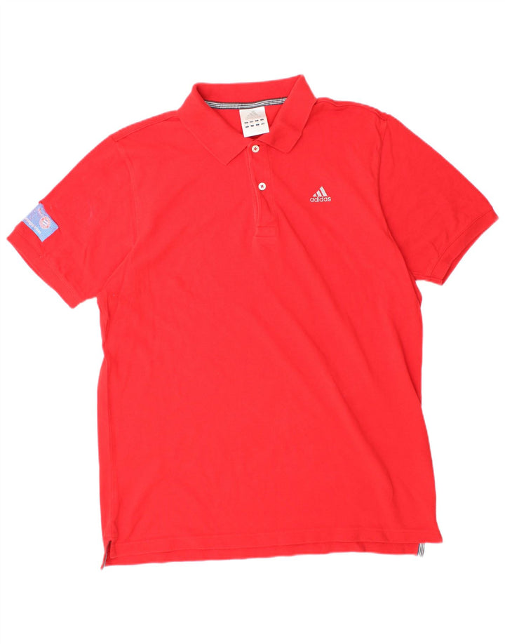 Tricou polo ADIDAS pentru bărbați, bumbac roșu mare