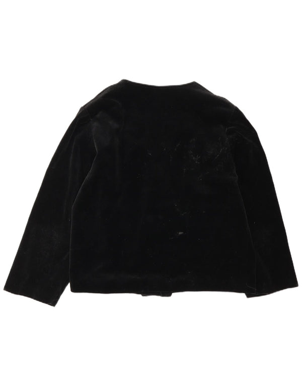 Jachetă vintage pentru femei din catifea supradimensionată, UK 14, bumbac mediu negru