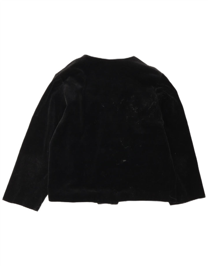 Jachetă vintage pentru femei din catifea supradimensionată, UK 14, bumbac mediu negru