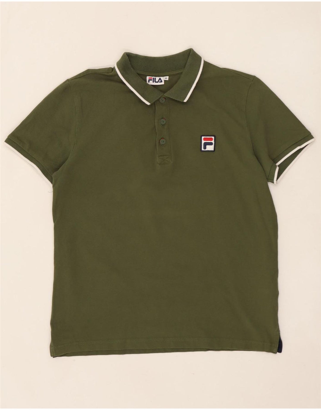 Tricou polo FILA pentru bărbați, bumbac kaki mediu