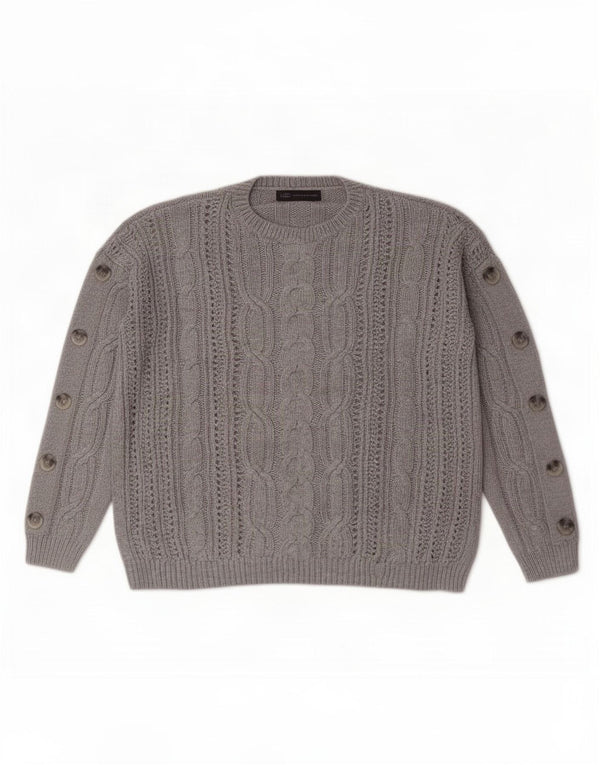 Marks & Spencer Pulover supradimensionat pentru femei cu gâtul turnat UK 14 mare gri