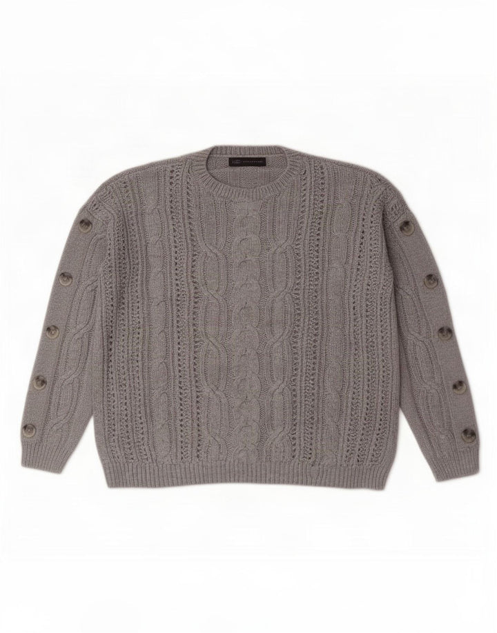 Marks & Spencer Pulover supradimensionat pentru femei cu gâtul turnat UK 14 mare gri