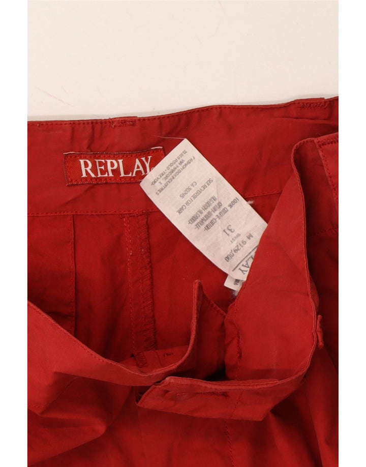 REPLAY Womens Bermuda Shorts W31 Medium Red Cotton Vintage Replay and Second-Hand Replay from Messina Hembry 