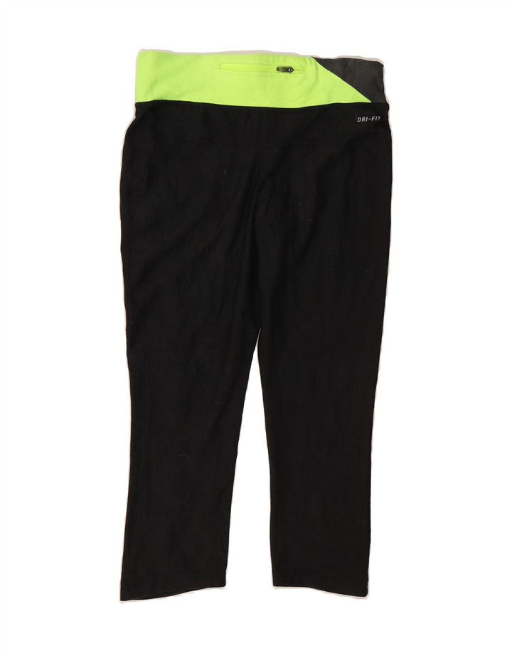 NIKE Womens Dri Fit Capri Leggings UK 8 Small  Black Colourblock Polyester Vintage Nike and Second-Hand Nike from Messina Hembry 
