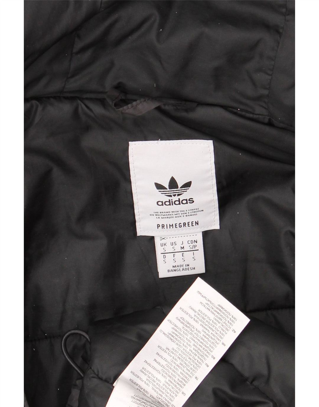 Jachetă căptușită cu glugă pentru bărbați Adidas Primegreen UK 36 Poliester negru mic