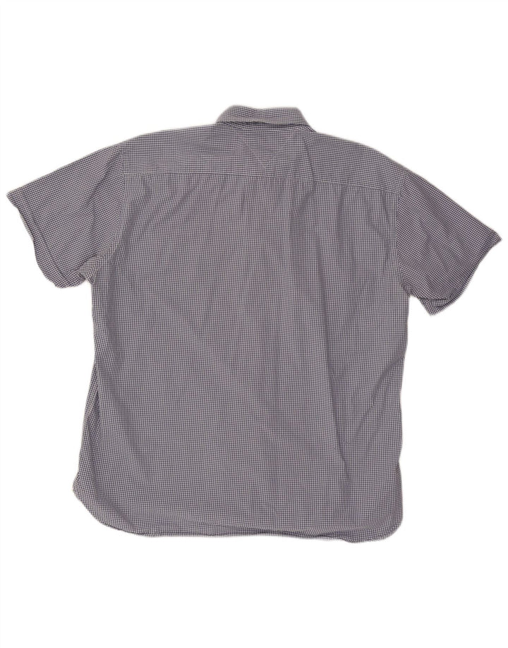 Cămașă cu mânecă scurtă TOMMY HILFIGER pentru bărbați, bumbac vichy albastru 2XL