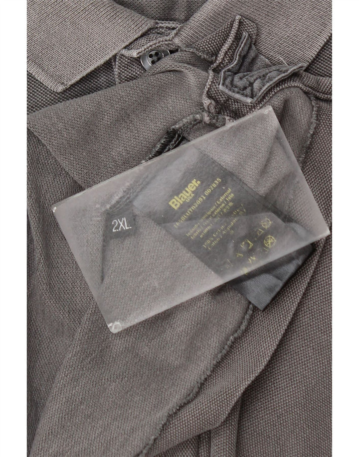 Tricou polo Blauer pentru bărbați 2XL bumbac gri