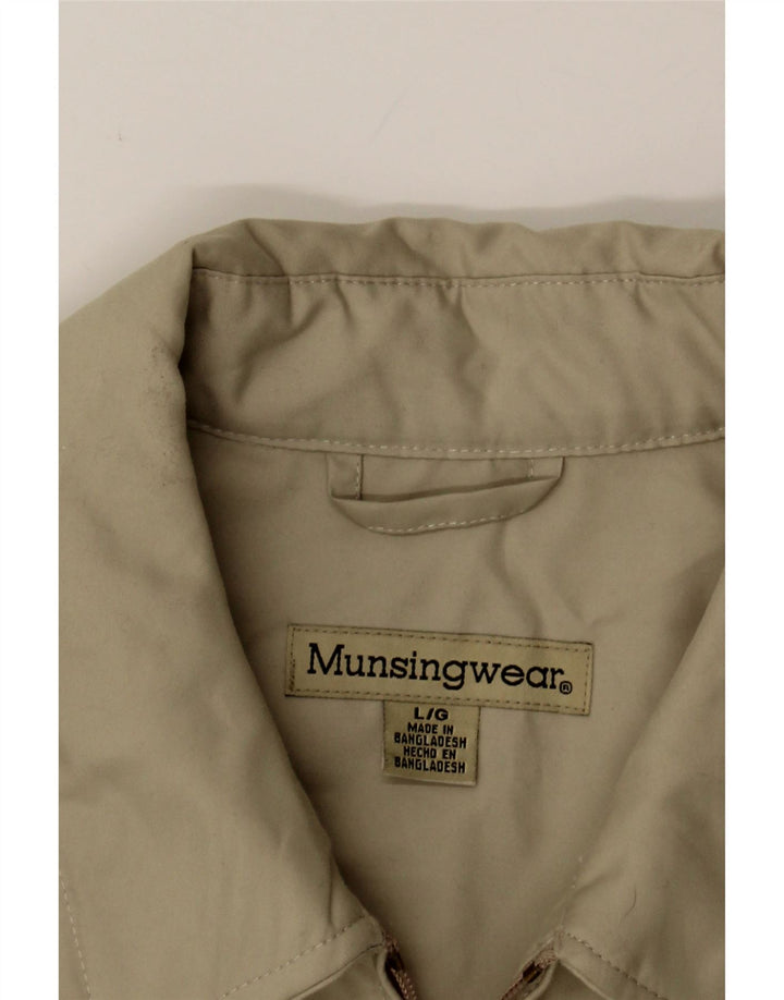 MUNSINGWEAR Mens Bomber Jacket UK 40 Large Beige Polyester Vintage Munsingwear and Second-Hand Munsingwear from Messina Hembry 