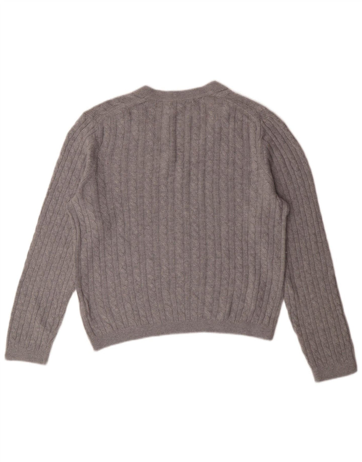 TOMMY HILFIGER Pulover cu decolteu în V pentru femei UK 12 Nylon mediu gri