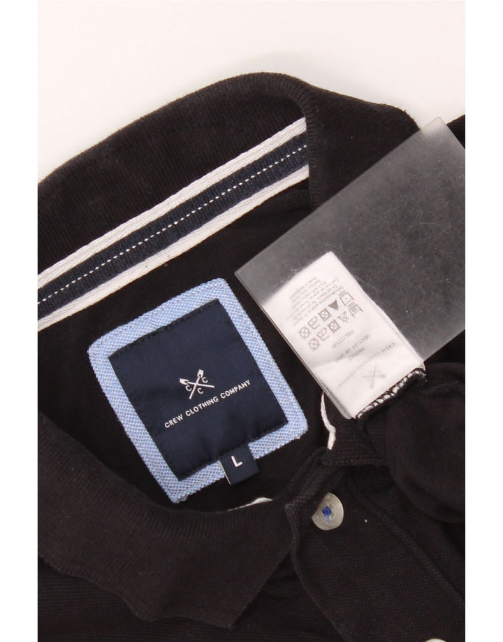Crew Clothing Tricou polo pentru bărbați, mare, negru, bumbac