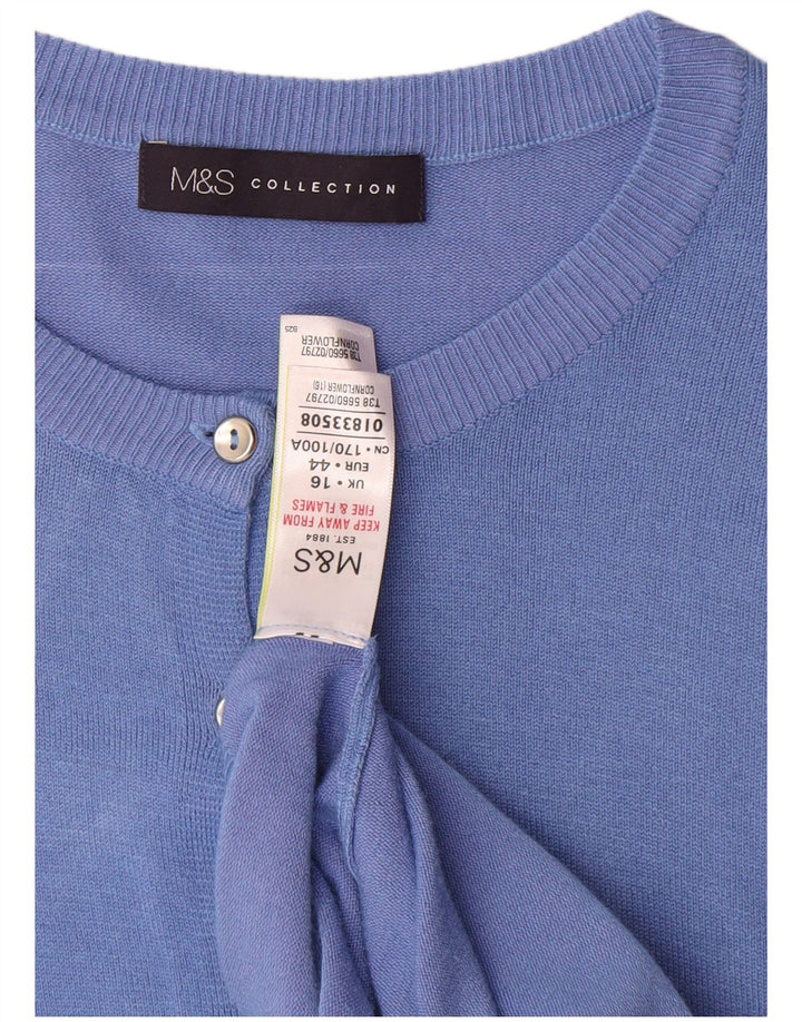 Pulover cardigan pentru femei Marks & Spencer UK 16 mare, albastru, viscoză