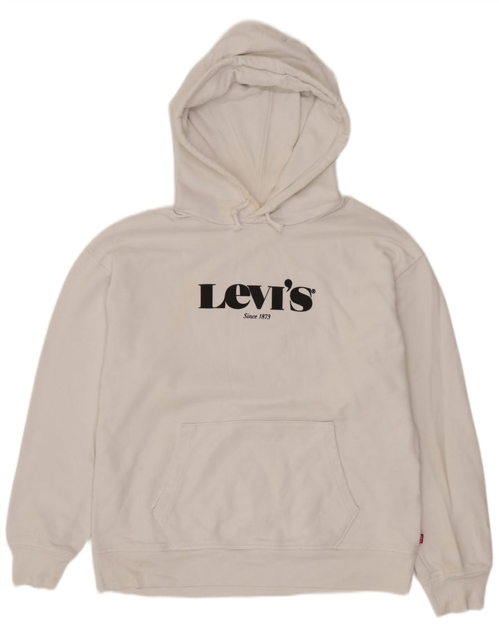 Pulover cu capota cu grafic Levi's pentru bărbați, bumbac alb mic