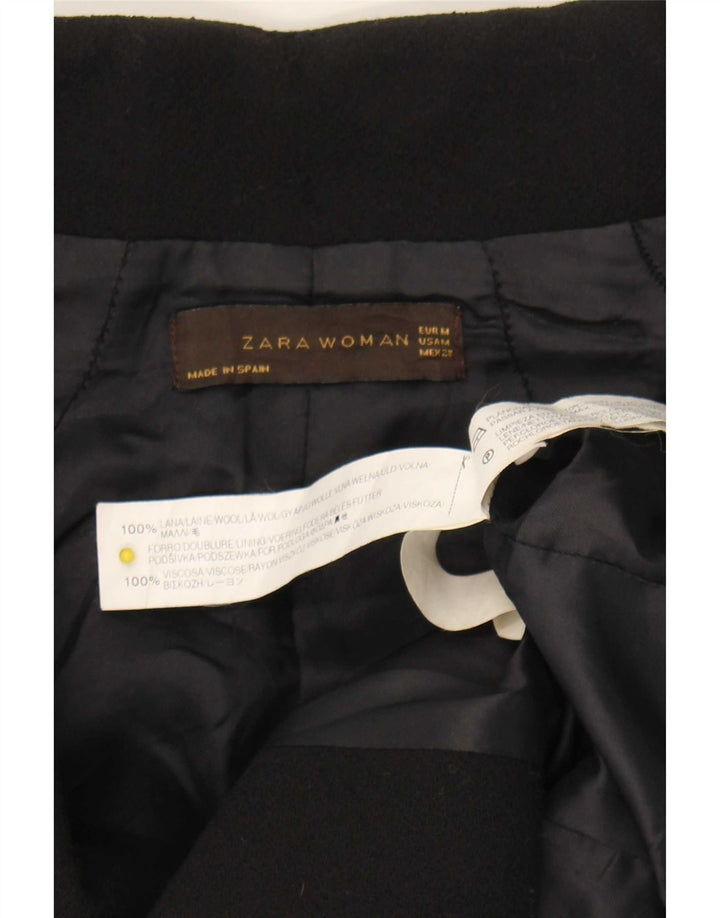 Blazer pentru femei Zara UK 12 Lână neagră medie