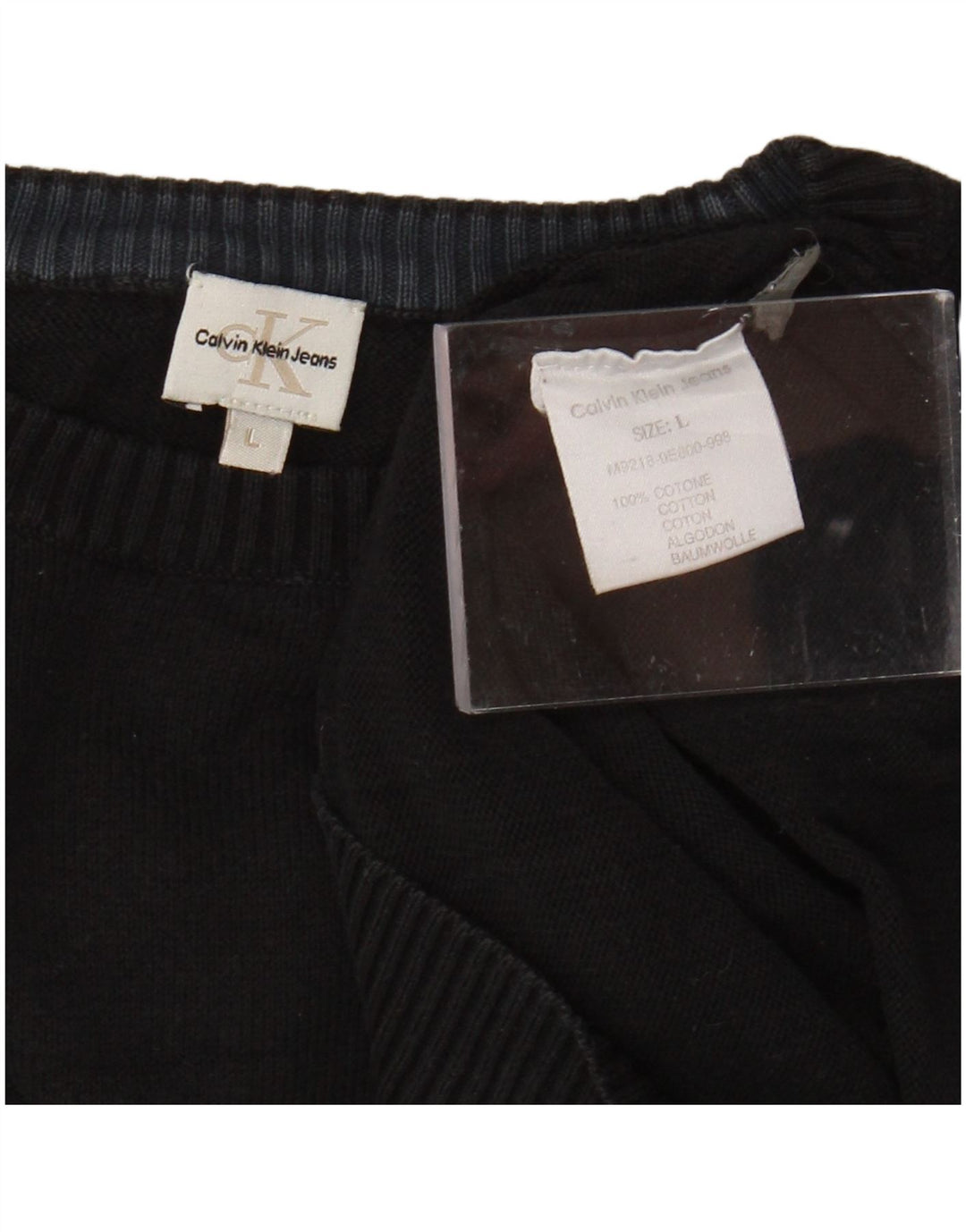 CALVIN KLEIN Pulover pentru damă cu decolteu rotund UK 16 Large Negru