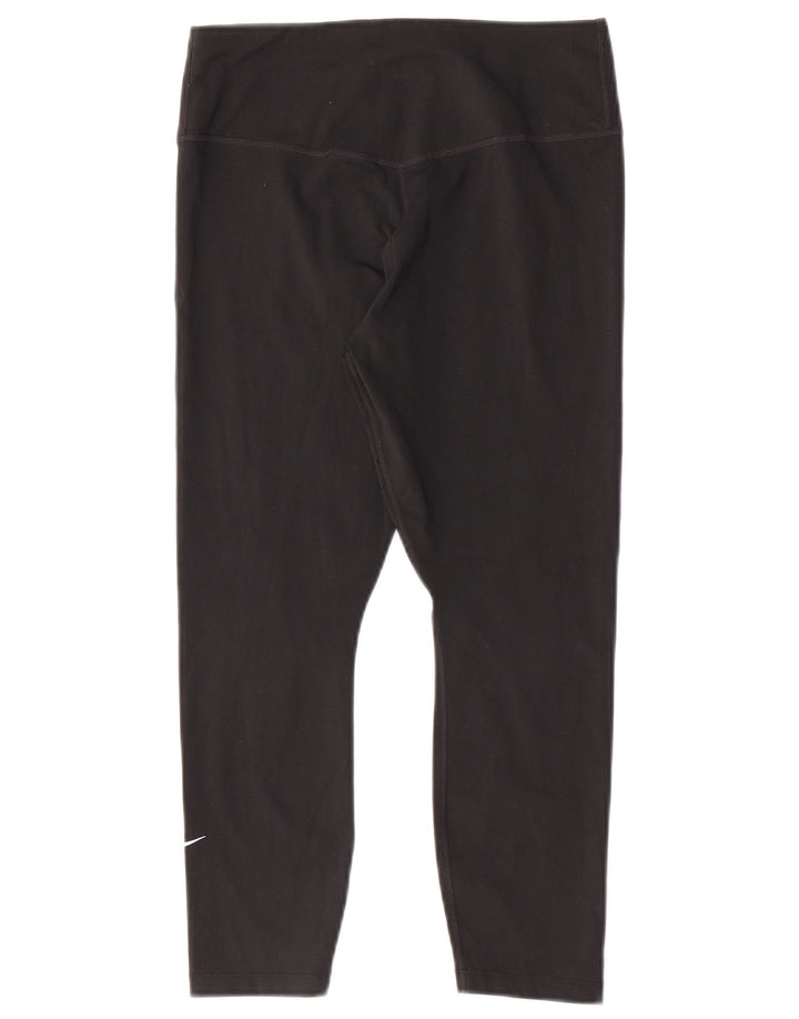 Leggings capri Nike Dri Fit pentru femei UK 12 Poliester mediu negru