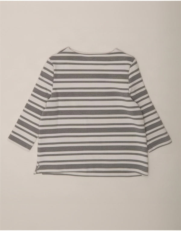 Marks & Spencer Top pentru femei cu mâneci 3/4 UK 12 Medium Gri Poliester cu dungi