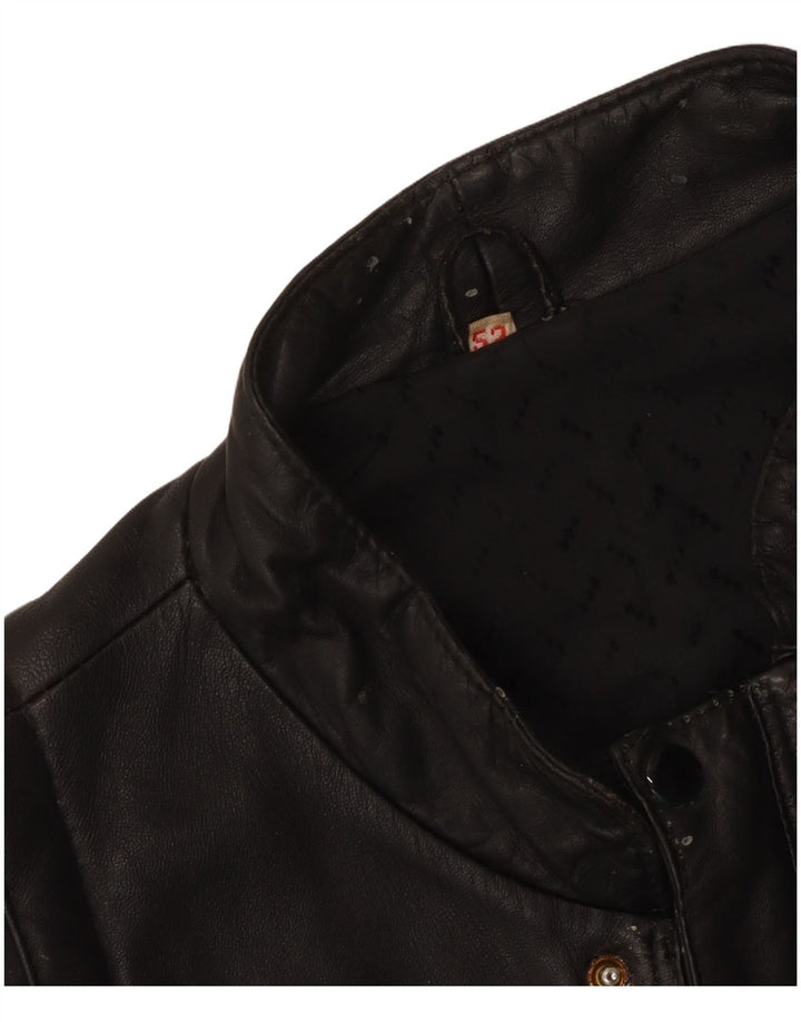 Jachetă de piele vintage pentru bărbați IT 52 XL neagră