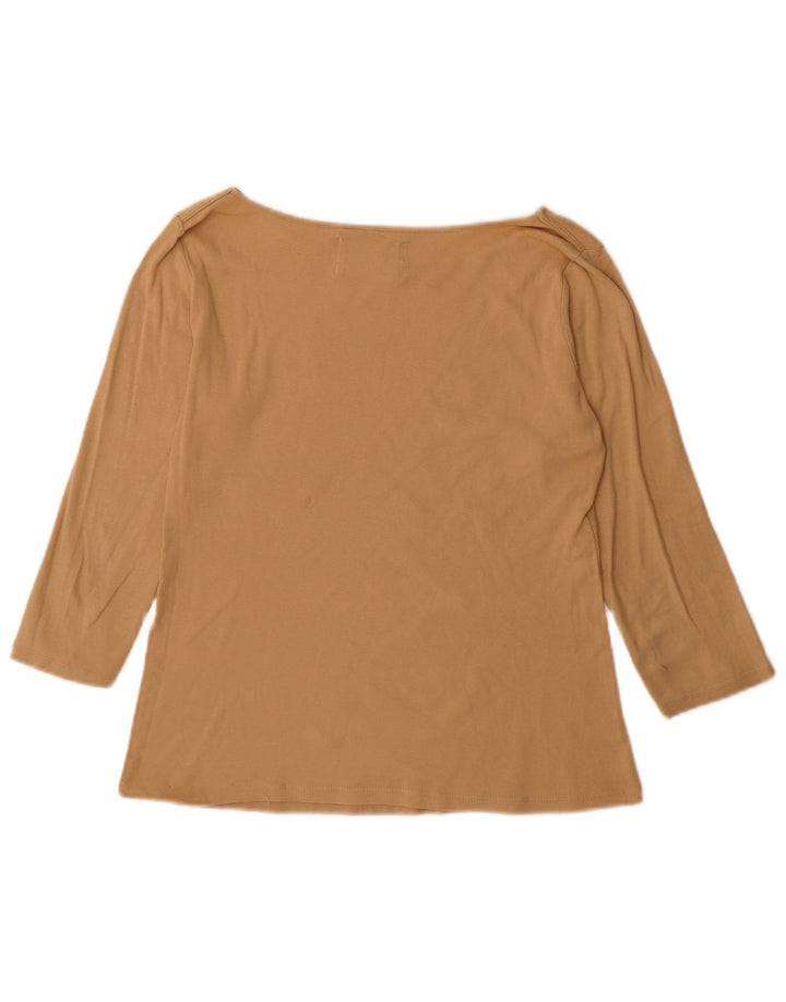 Top femeie Zara cu mâneci 3/4 UK 14 mare, bej, bumbac