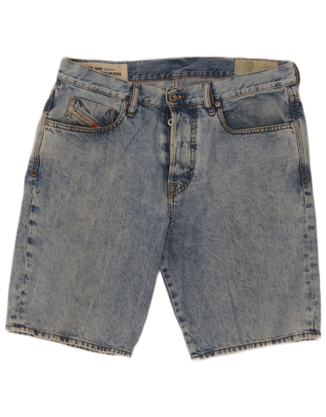 Pantaloni scurți din denim subțire D-Mirk pentru bărbați Diesel W32 bumbac albastru mediu