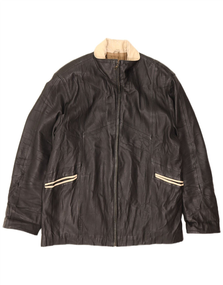 Jachetă de piele vintage pentru bărbați UK 40 Large Black