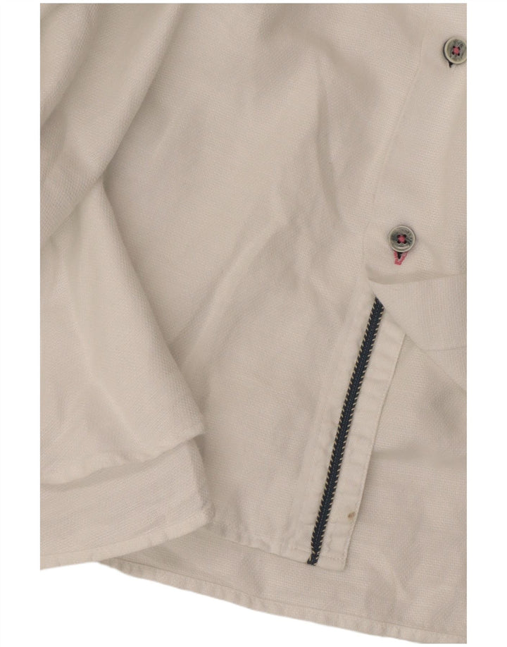 Cămașă cu mânecă scurtă pentru bărbați Ted Baker Mărimea 5 XL Bumbac alb