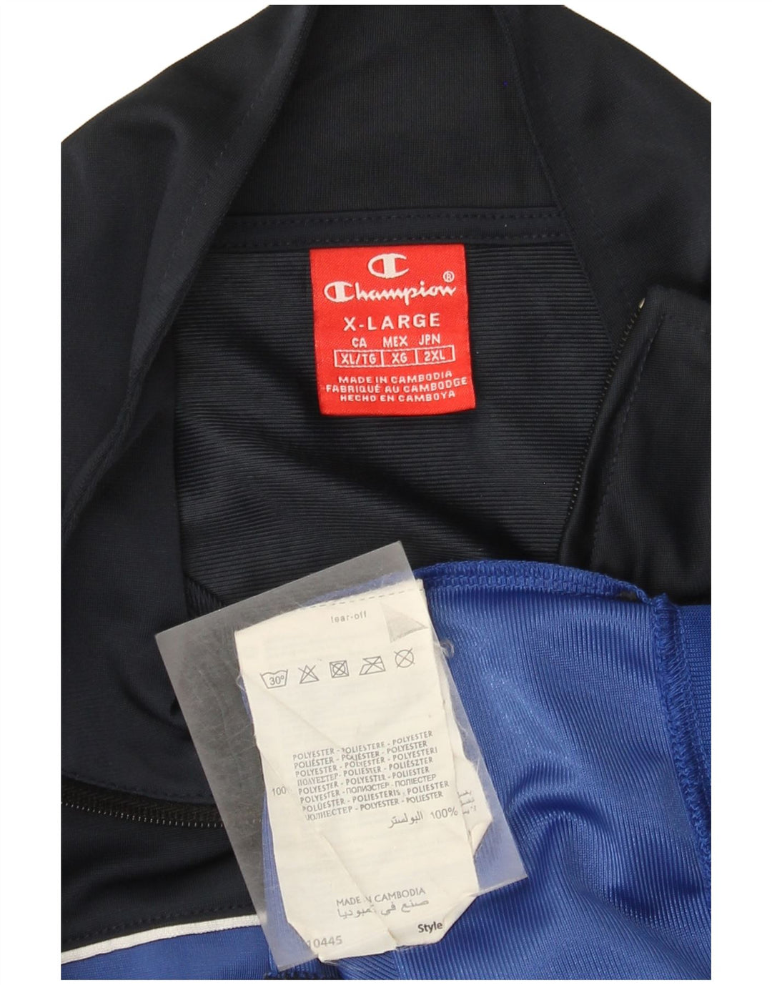 Jachetă de top pentru trening pentru bărbați Champion, XL, albastru, poliester color bloc