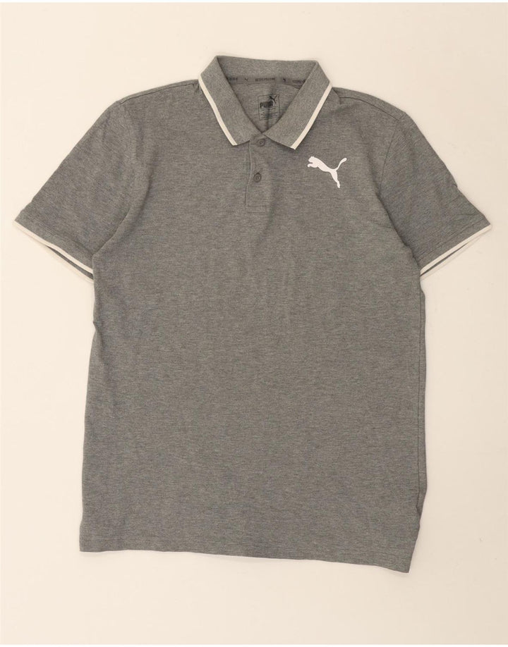 Tricou polo Puma pentru bărbați, bumbac gri mediu