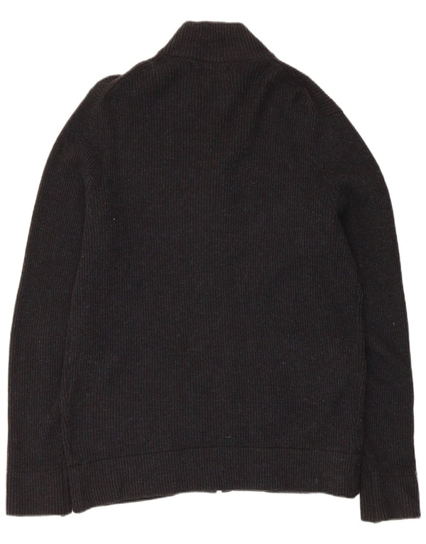 Pulover cardigan pentru bărbați Marks & Spencer, lână neagră medie