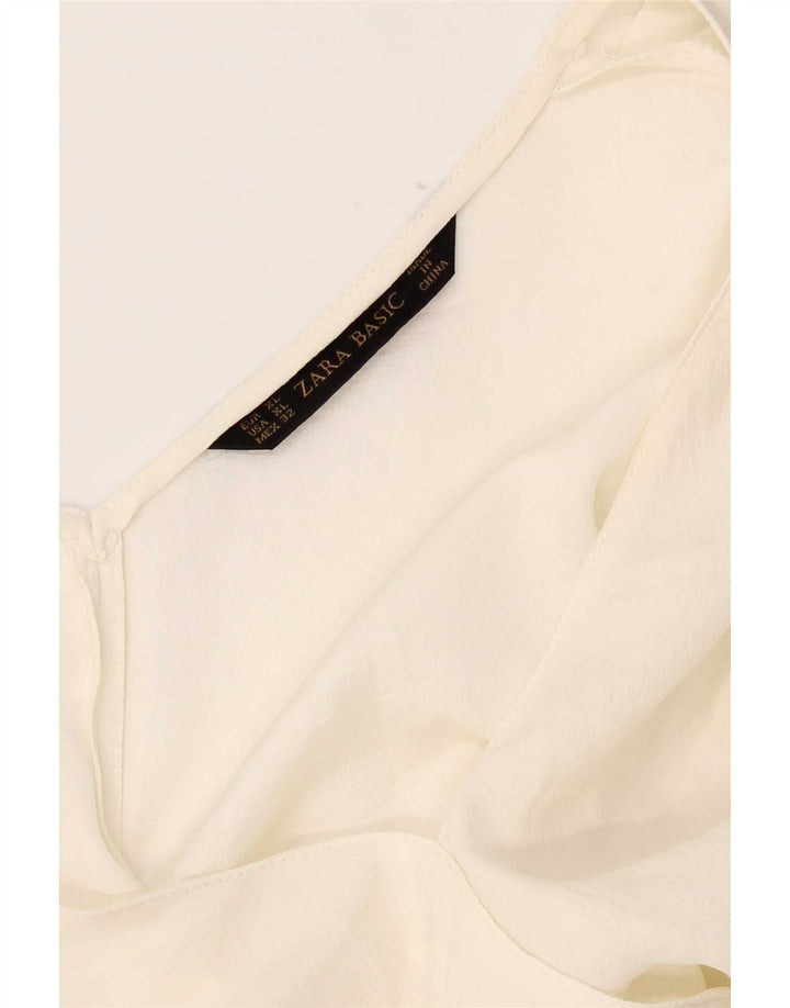 Bluză fără mâneci pentru femei Zara UK 18 XL Alb