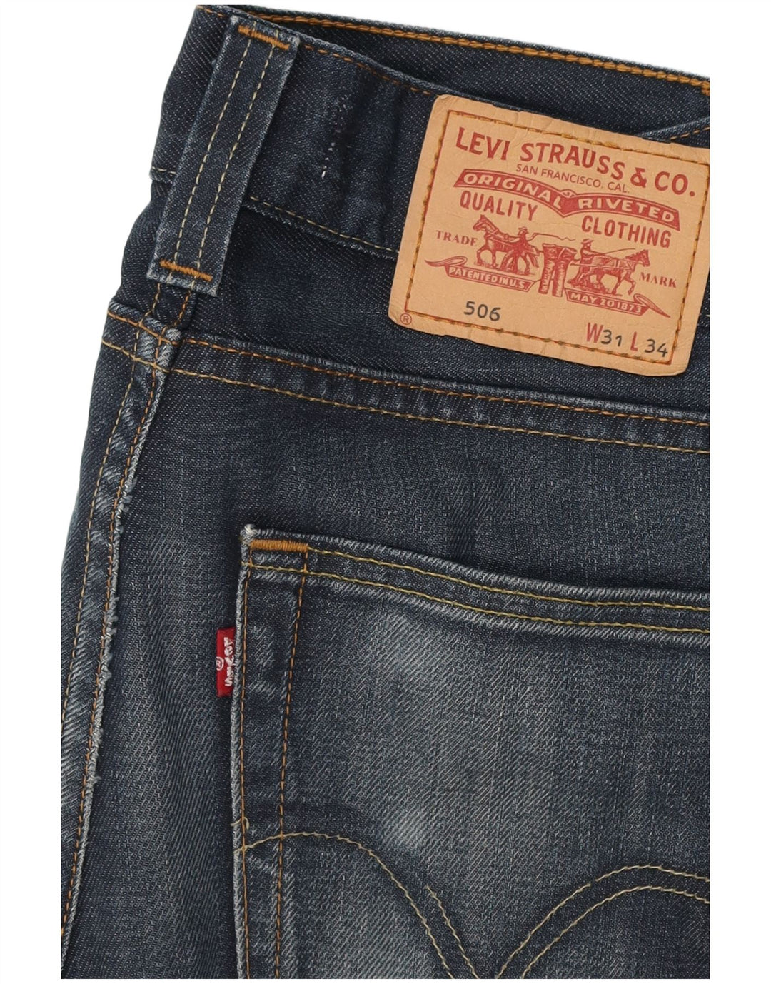 Blugi drepti pentru bărbați LEVI'S 506 Standard Fit W31 L30 Bumbac albastru