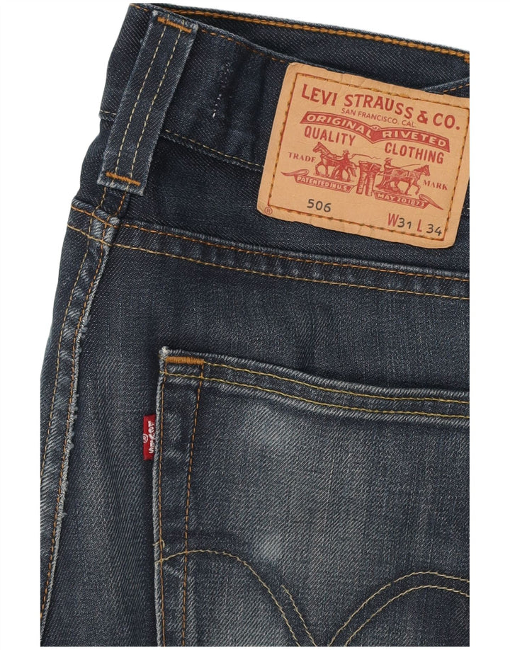 Blugi drepti pentru bărbați LEVI'S 506 Standard Fit W31 L30 Bumbac albastru