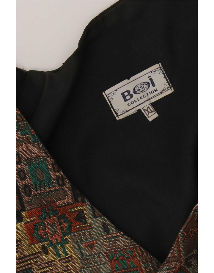 Vestă vintage pentru bărbați XL neagră geometrică